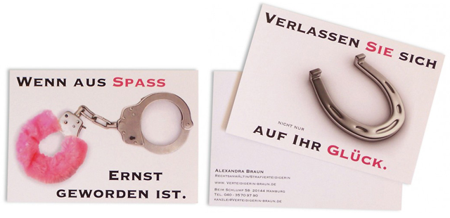 Werbe-Postkarten mit einem Augenzwinkern