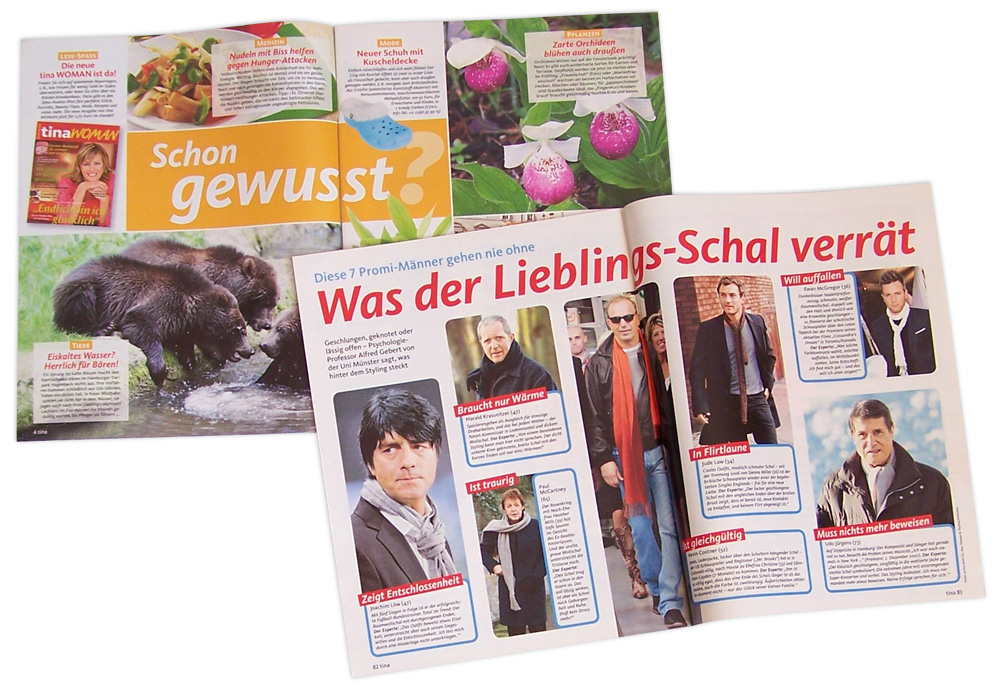 Magazinlayout bei einer Frauenzeitschrift